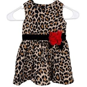 Kate Spade New York‎ Girls Leopard Print Velvet Bow Red Tulle Rosette Dress 2y